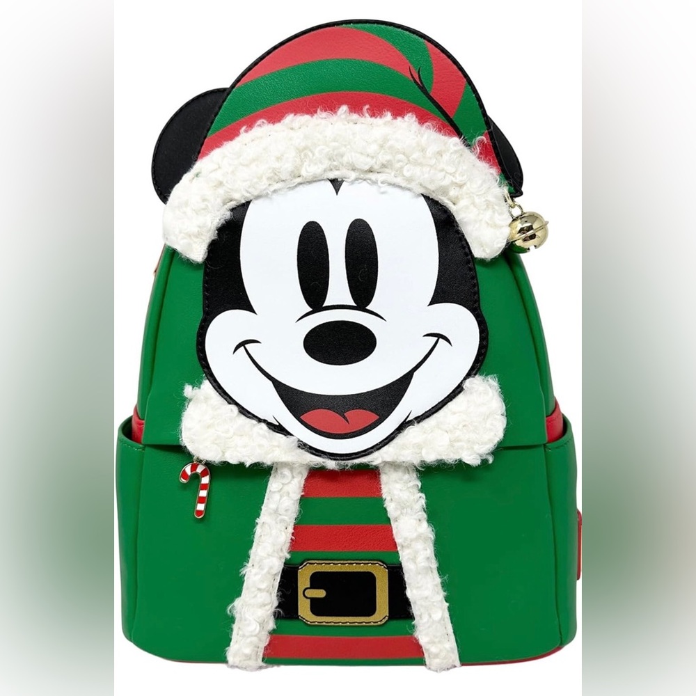 Loungefly Disney Mickey Mouse Elf Holiday Christmas backpack